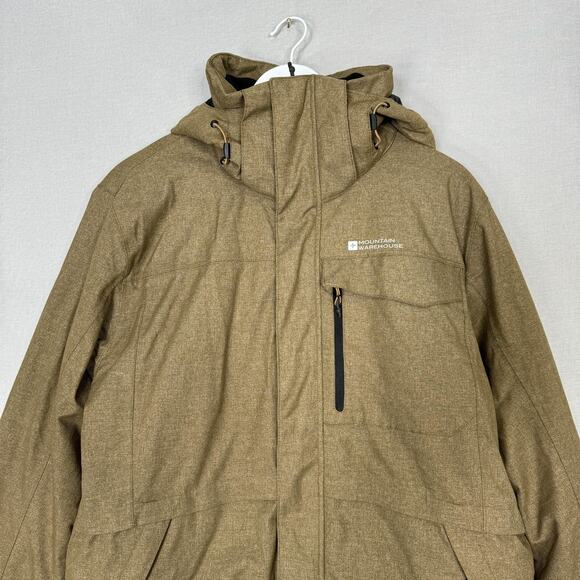 Mountain Warehouse Ski Jacket Mens Medium Tan Comet II Waterproof w/ Snow Skirt - Picture 2 of 16